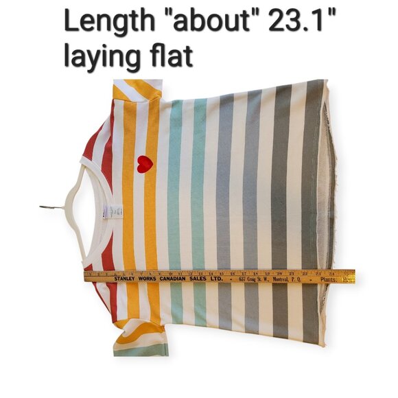 Doe Raw Edge Rainbow Heart Sweatshirt XL - Picture 6 of 7